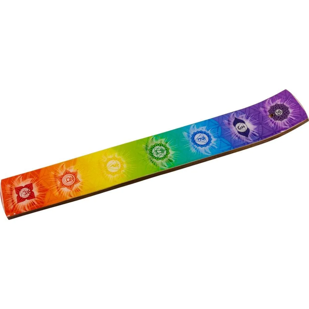 10" Wood Printed Incense Holder - 7 Chakras