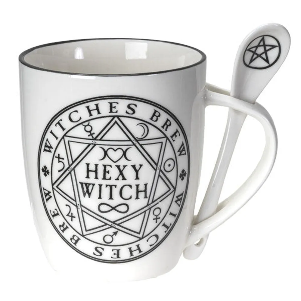 13 oz Ceramic Mug and Spoon Set - Hexy Witch