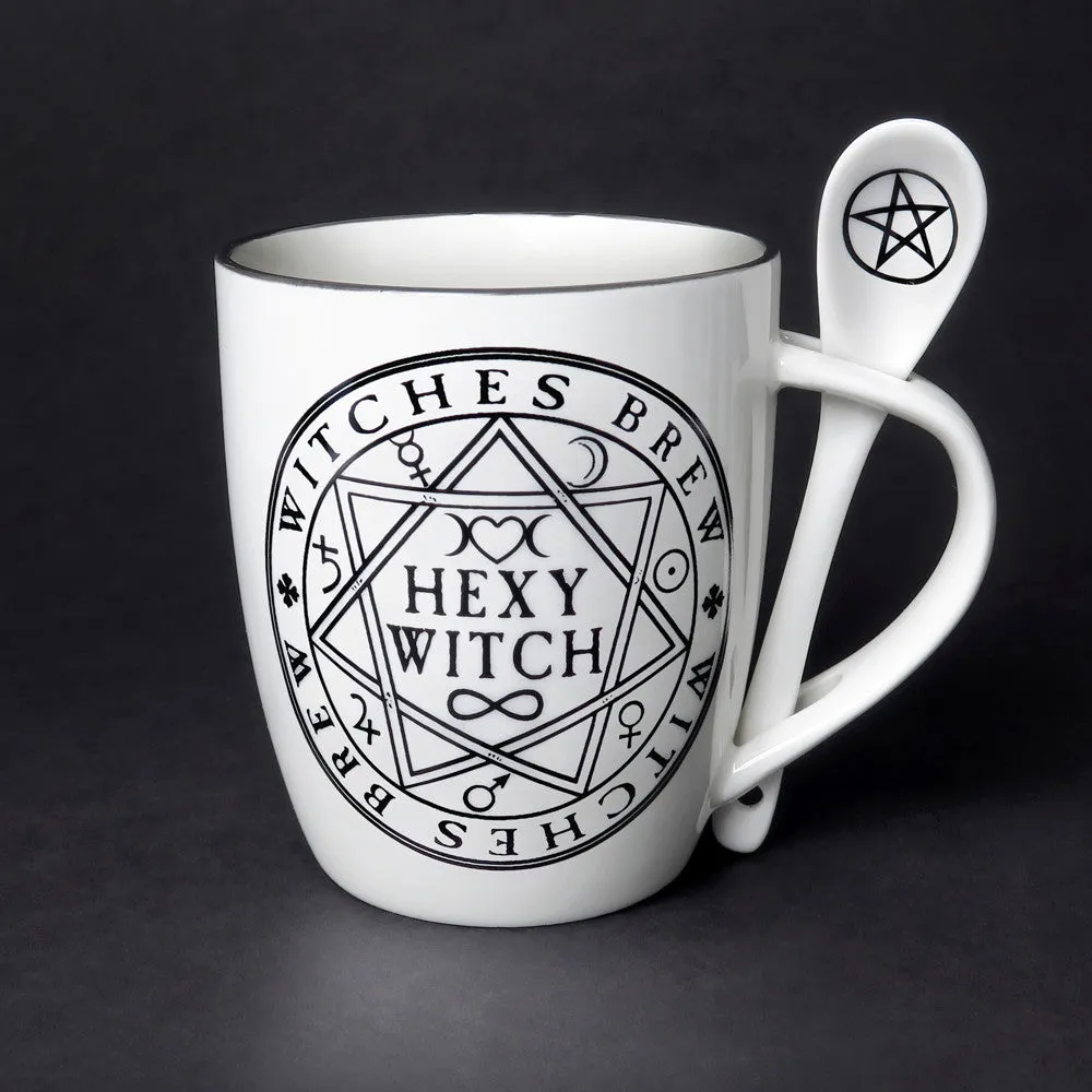 13 oz Ceramic Mug and Spoon Set - Hexy Witch