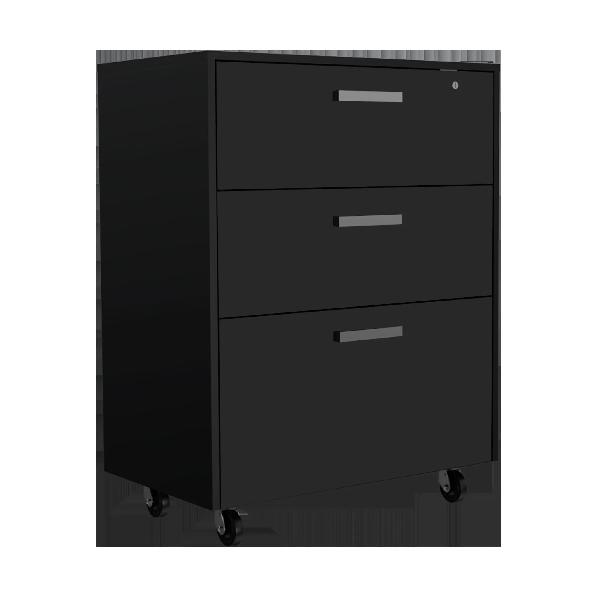 28 Black Wall mounted Accent Cabinet With Six Shelves And Three Drawers