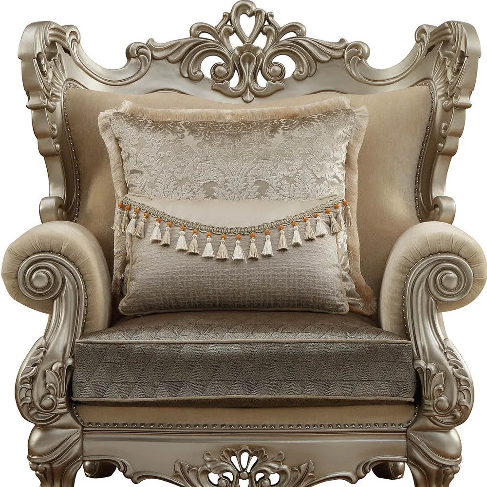 44 Champagne Fabric Trellis Club Chair