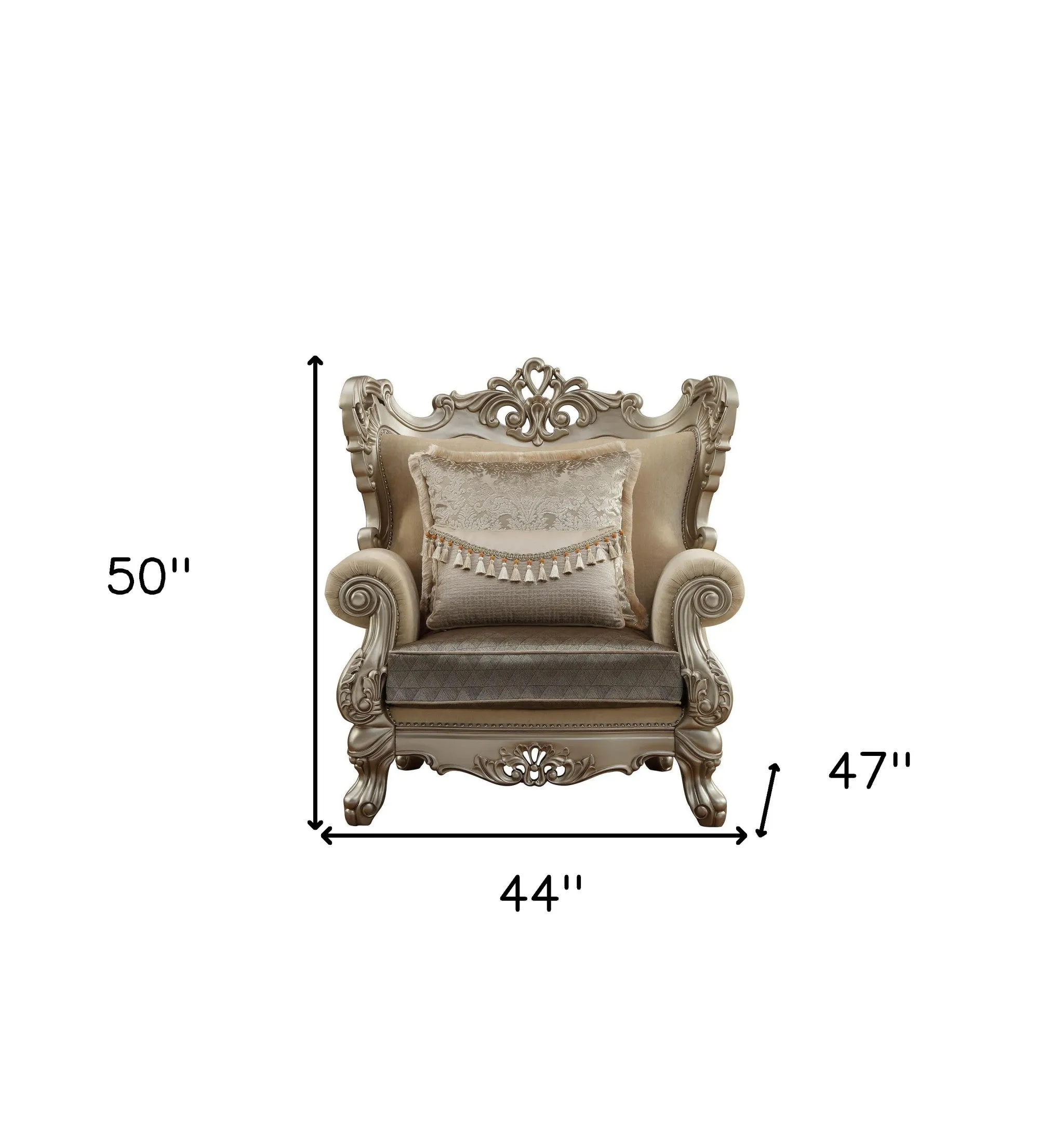 44 Champagne Fabric Trellis Club Chair