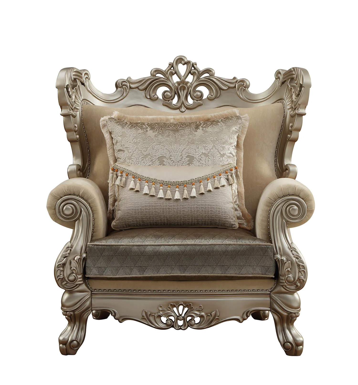 44 Champagne Fabric Trellis Club Chair