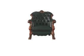 45 Cherry Oak Faux Leather Arm Chair