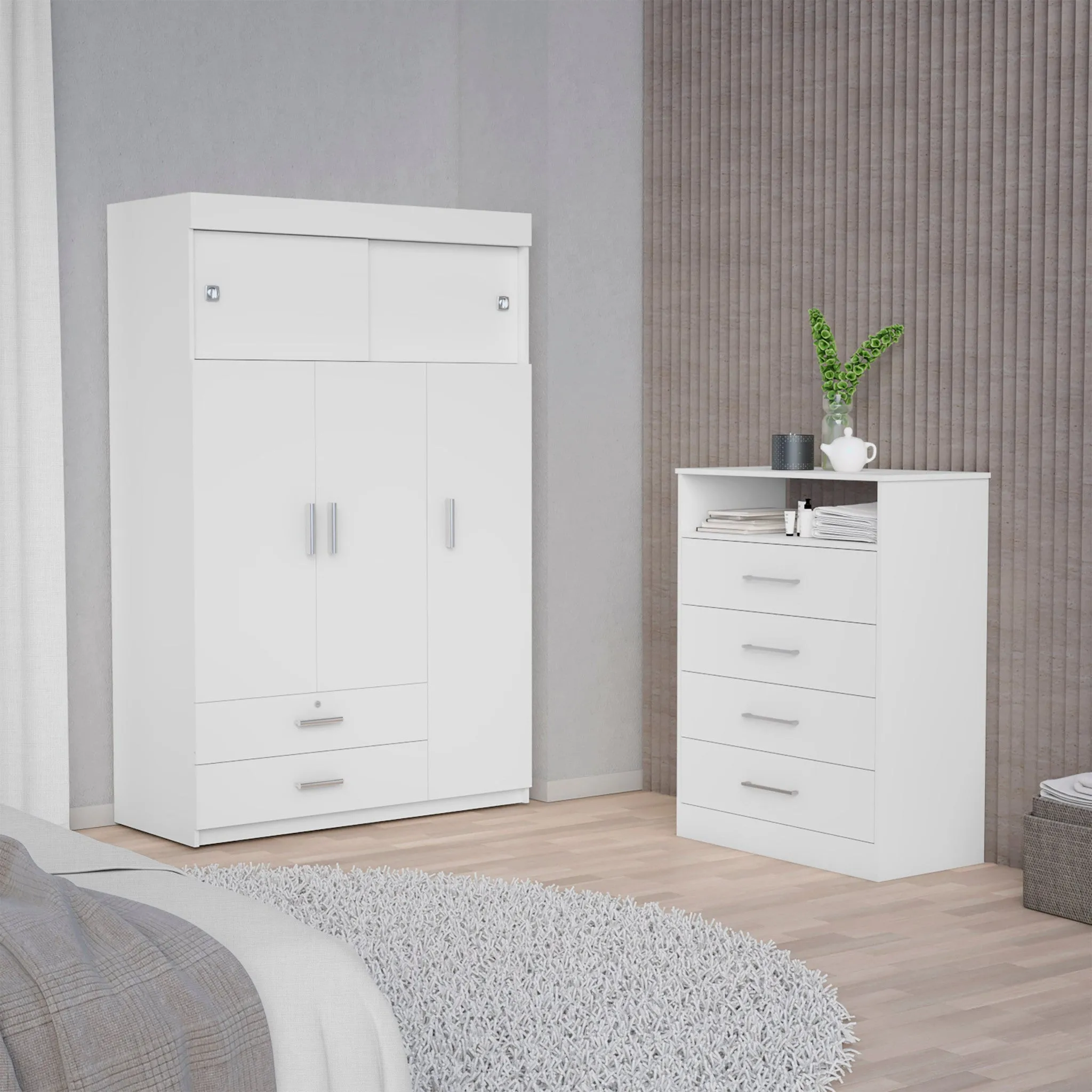 47 White Four Drawer Dresser