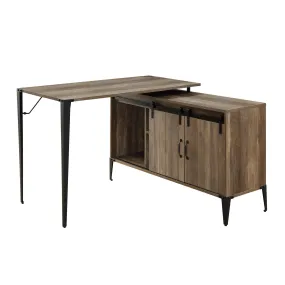 48 Brown and Black L Shape Writing Desk