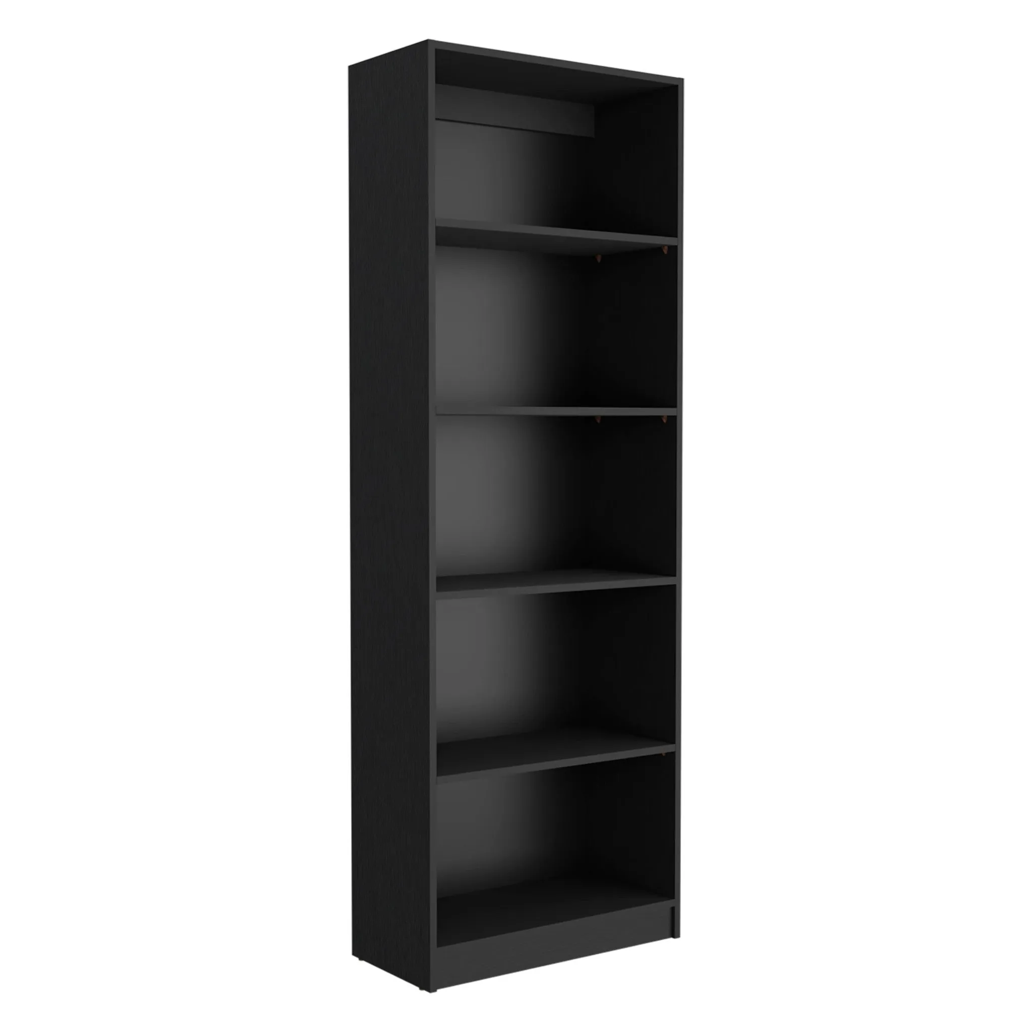 71 Black Five Tier Bookcase with Two doors