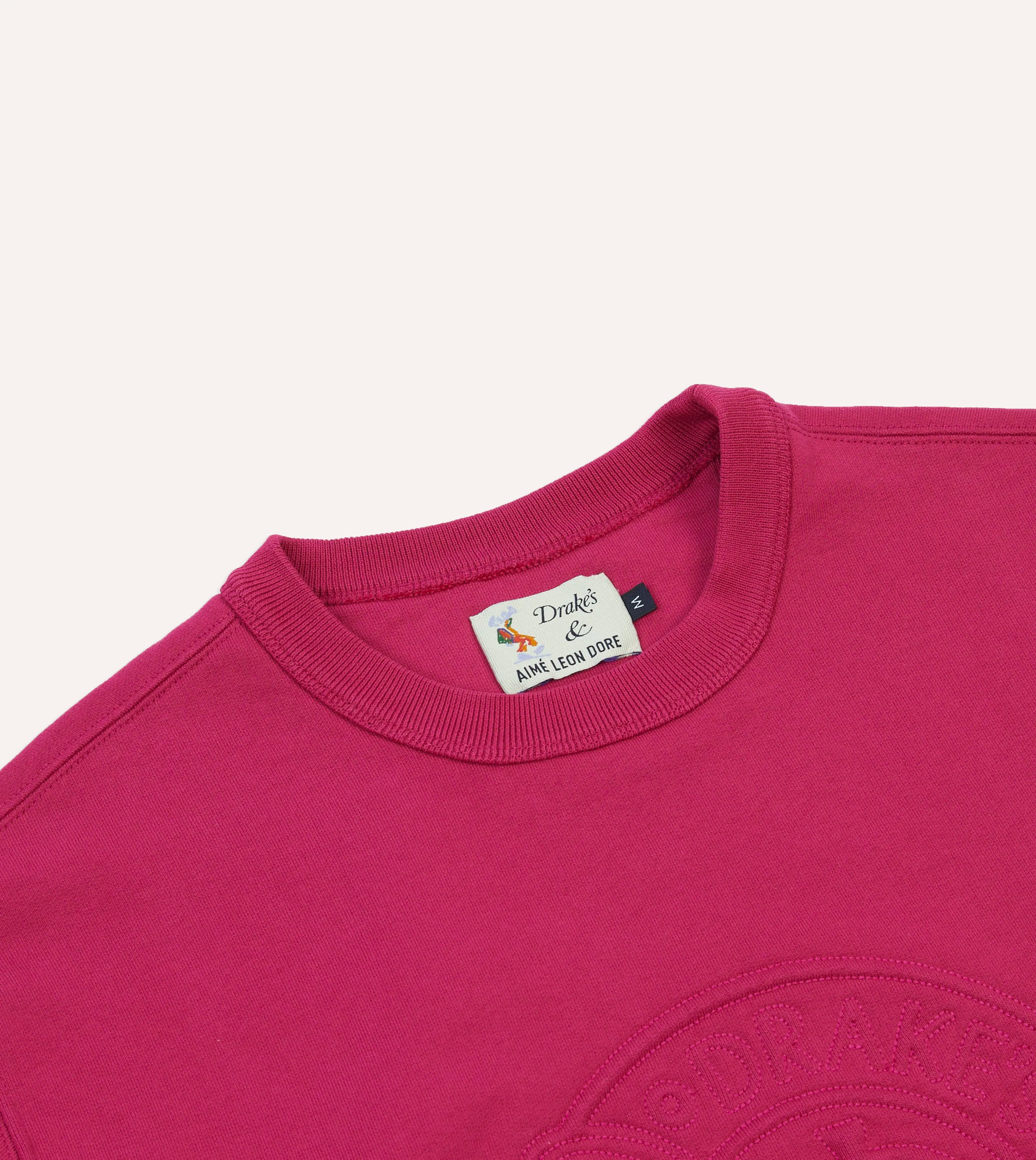 ALD / Drake's Fuchsia Embossed Crewneck Sweatshirt