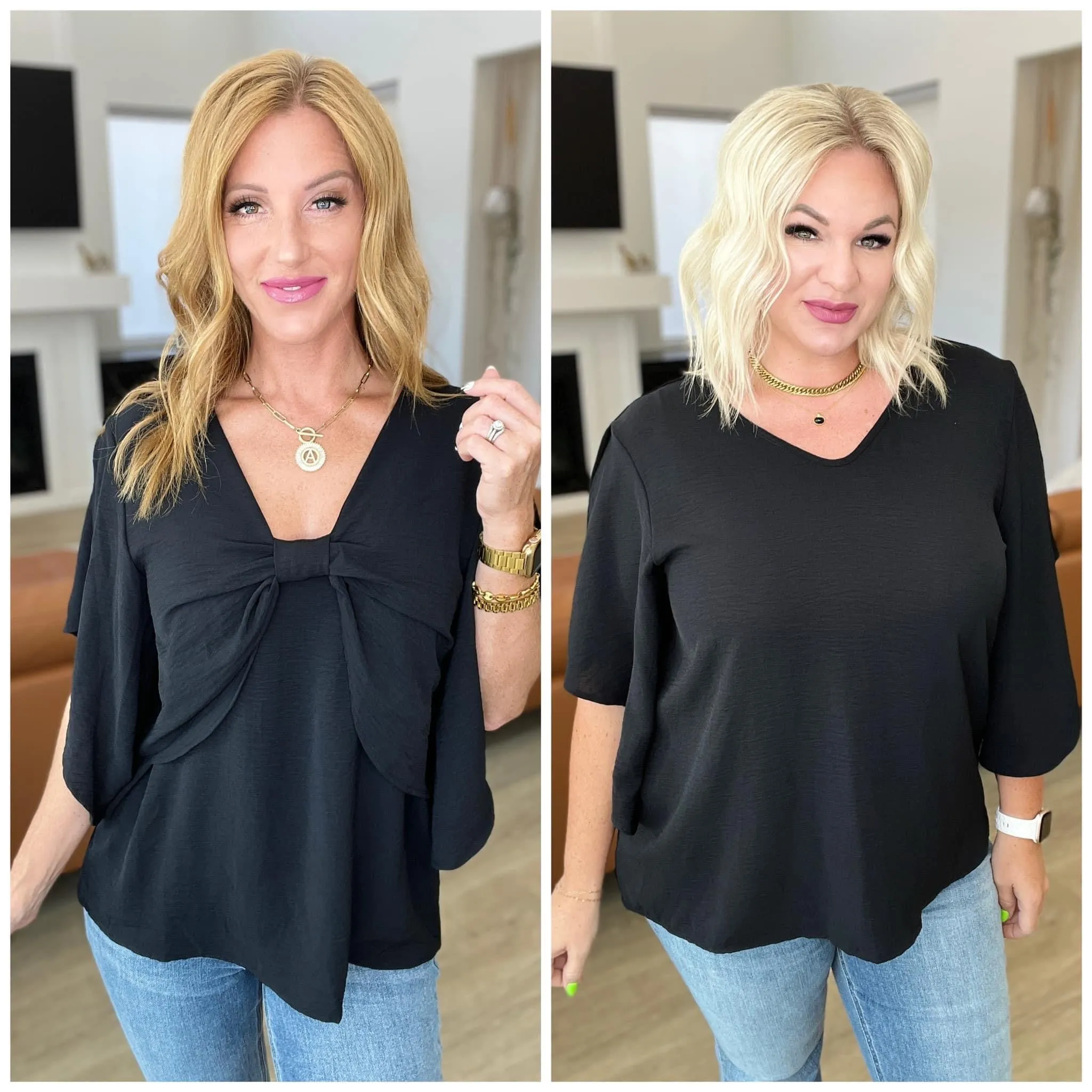 Around the World Draped Sleeve Blouse