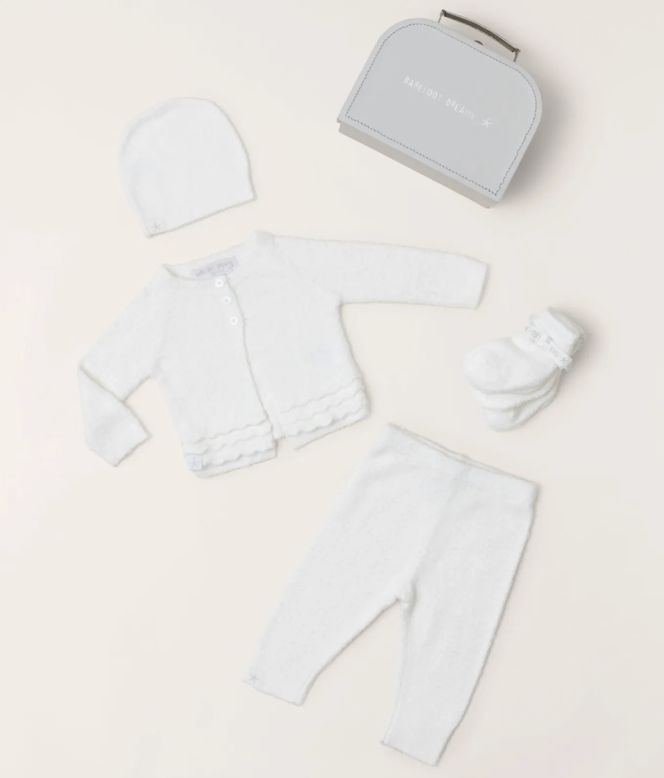 Barefoot Dreams - Cozychic Girls Lite Classic Newborn Set in Pearl