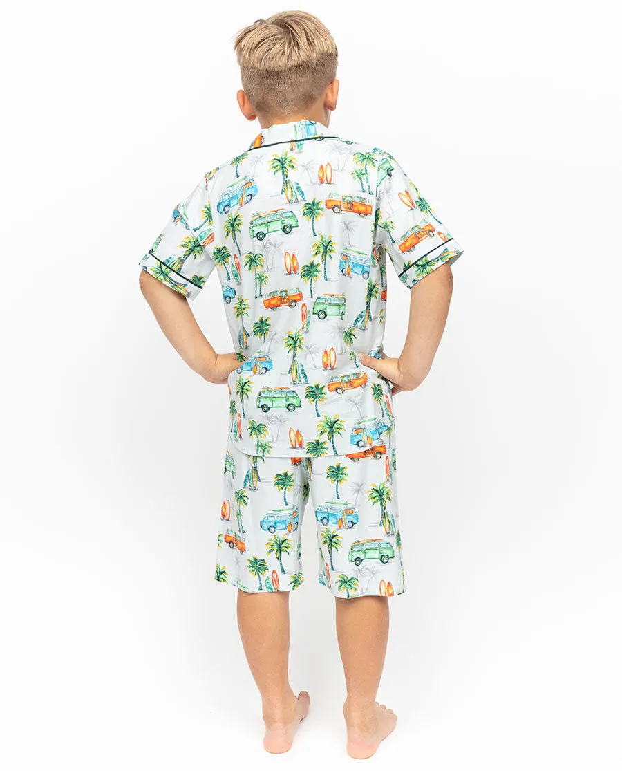 Bodhi Boys Grey Campervan Print Shorty Set