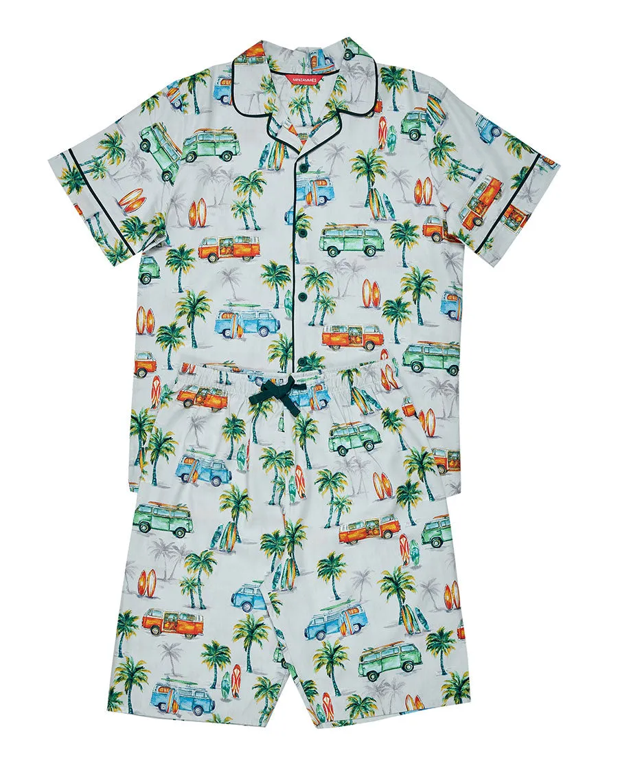 Bodhi Boys Grey Campervan Print Shorty Set