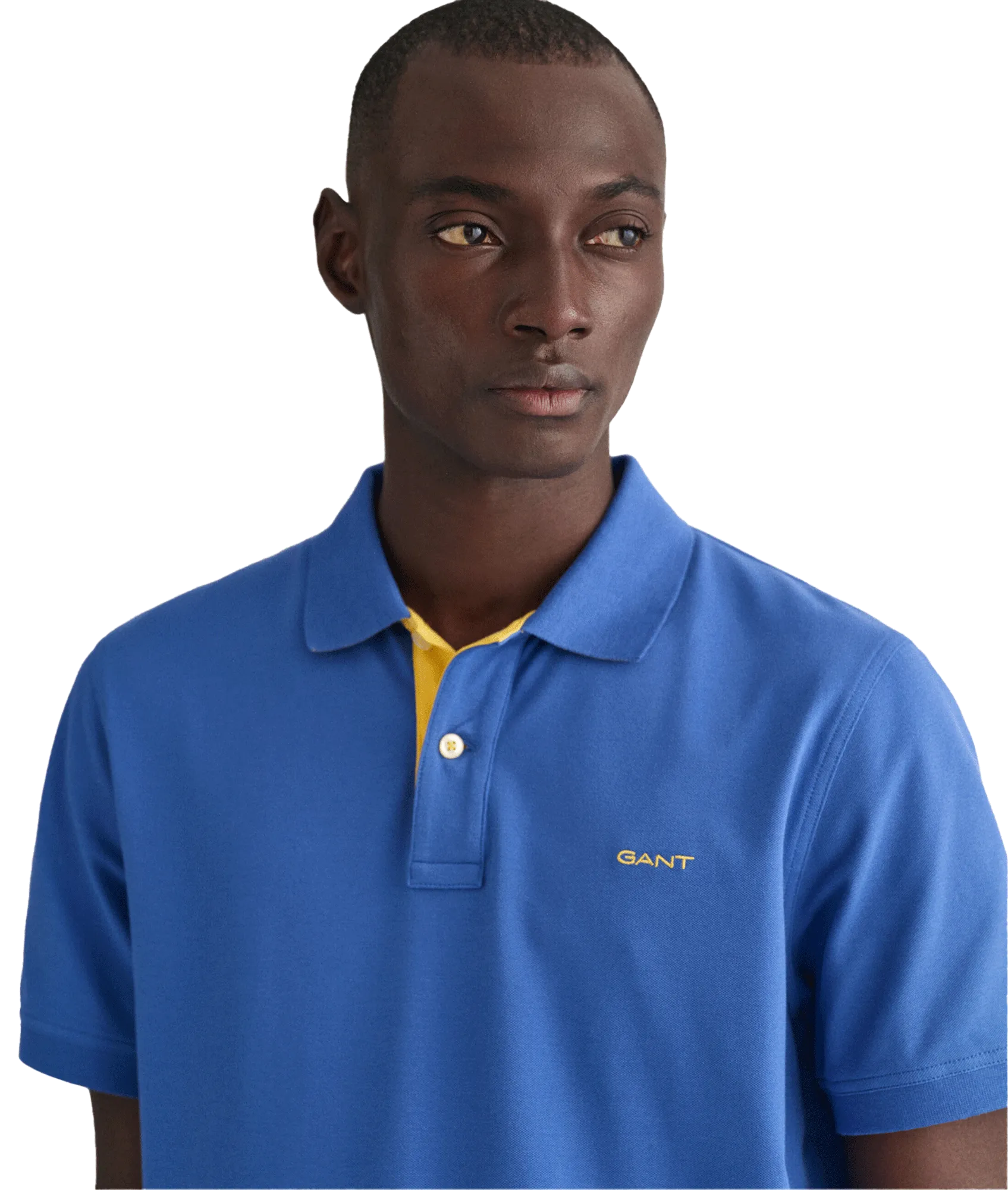 Contrast Piqué Polo Shirt - Blue