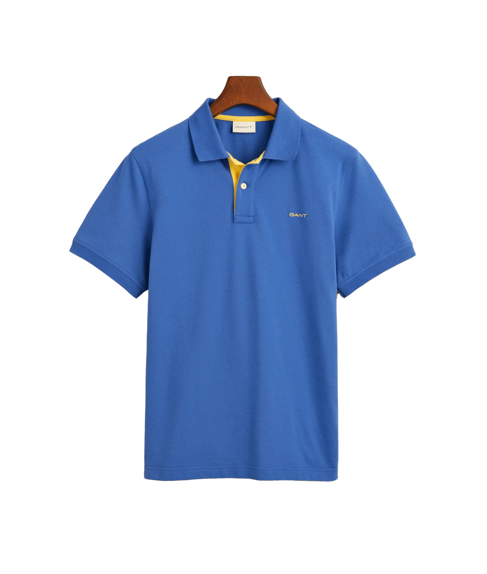 Contrast Piqué Polo Shirt - Blue