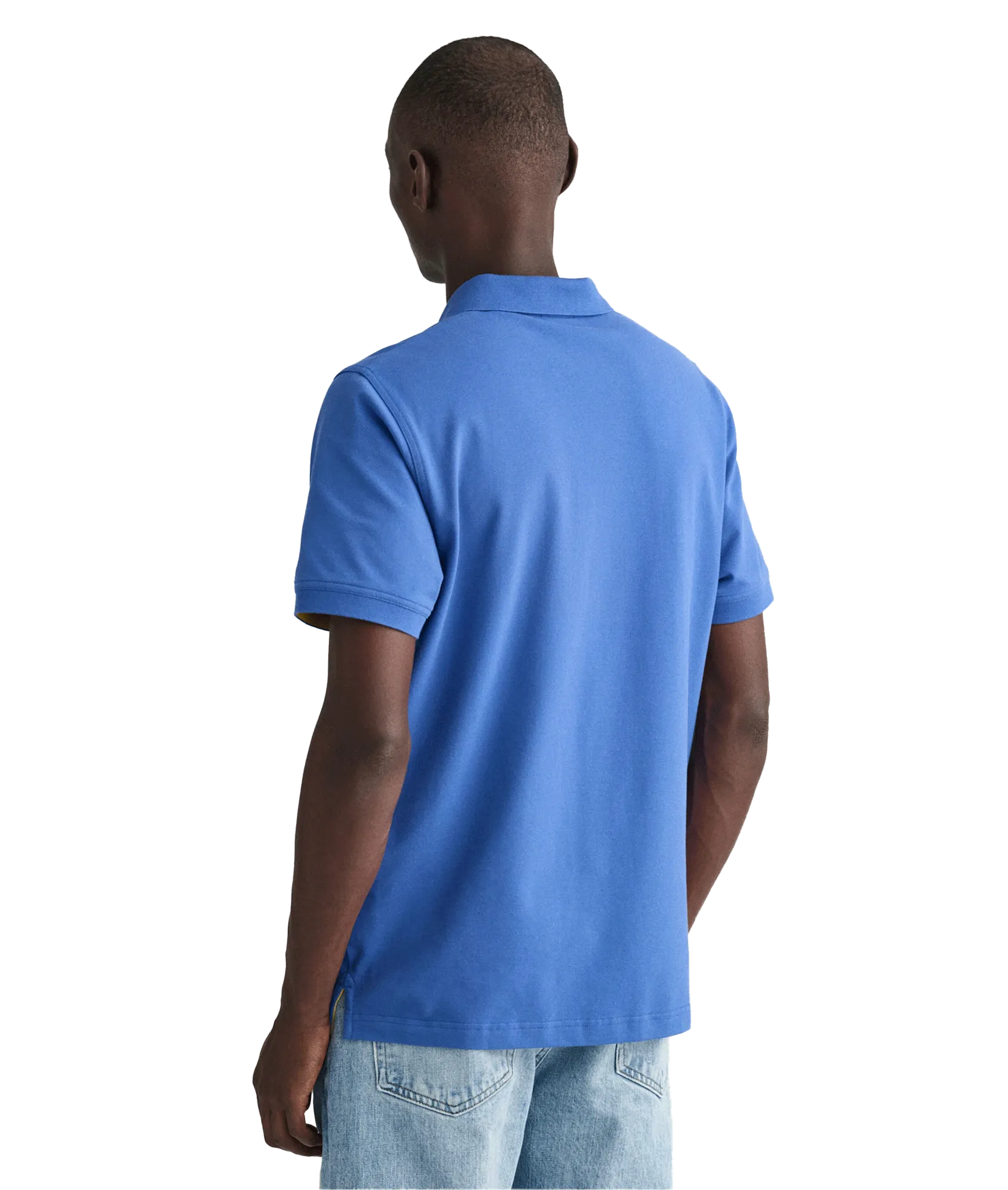 Contrast Piqué Polo Shirt - Blue