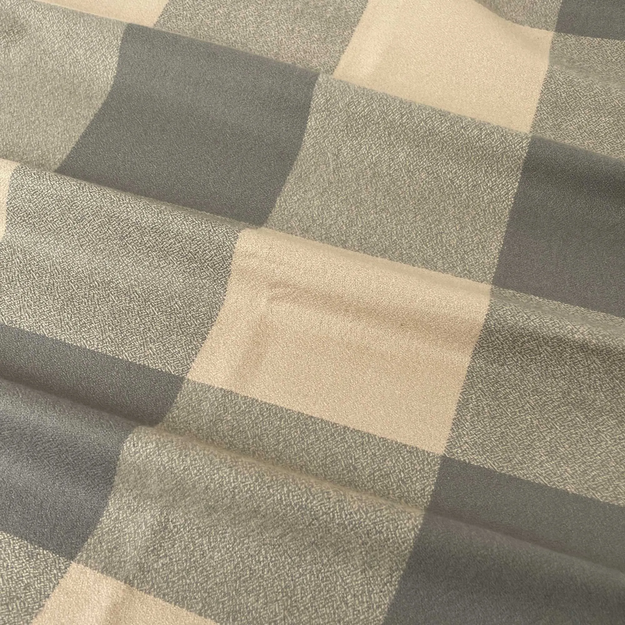 Cozy Organic Cotton Flannel in Mushroom Buffalo Check