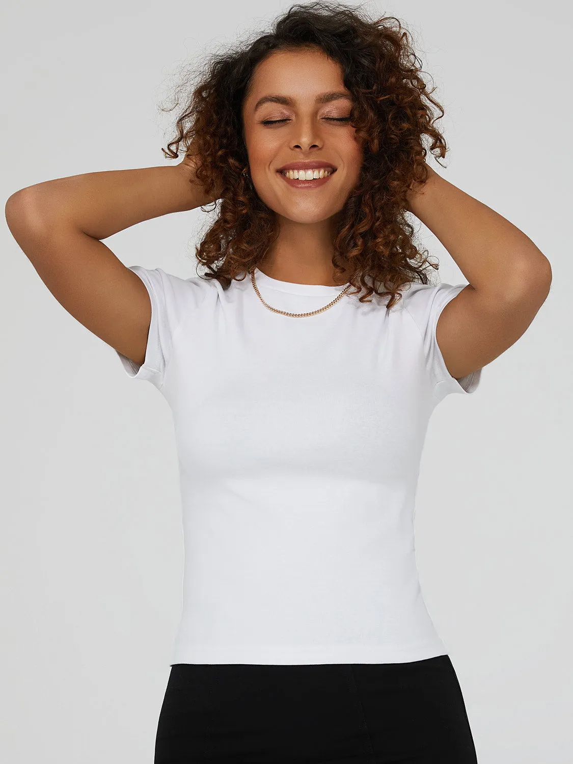 Cropped Crew Neck T-Shirt