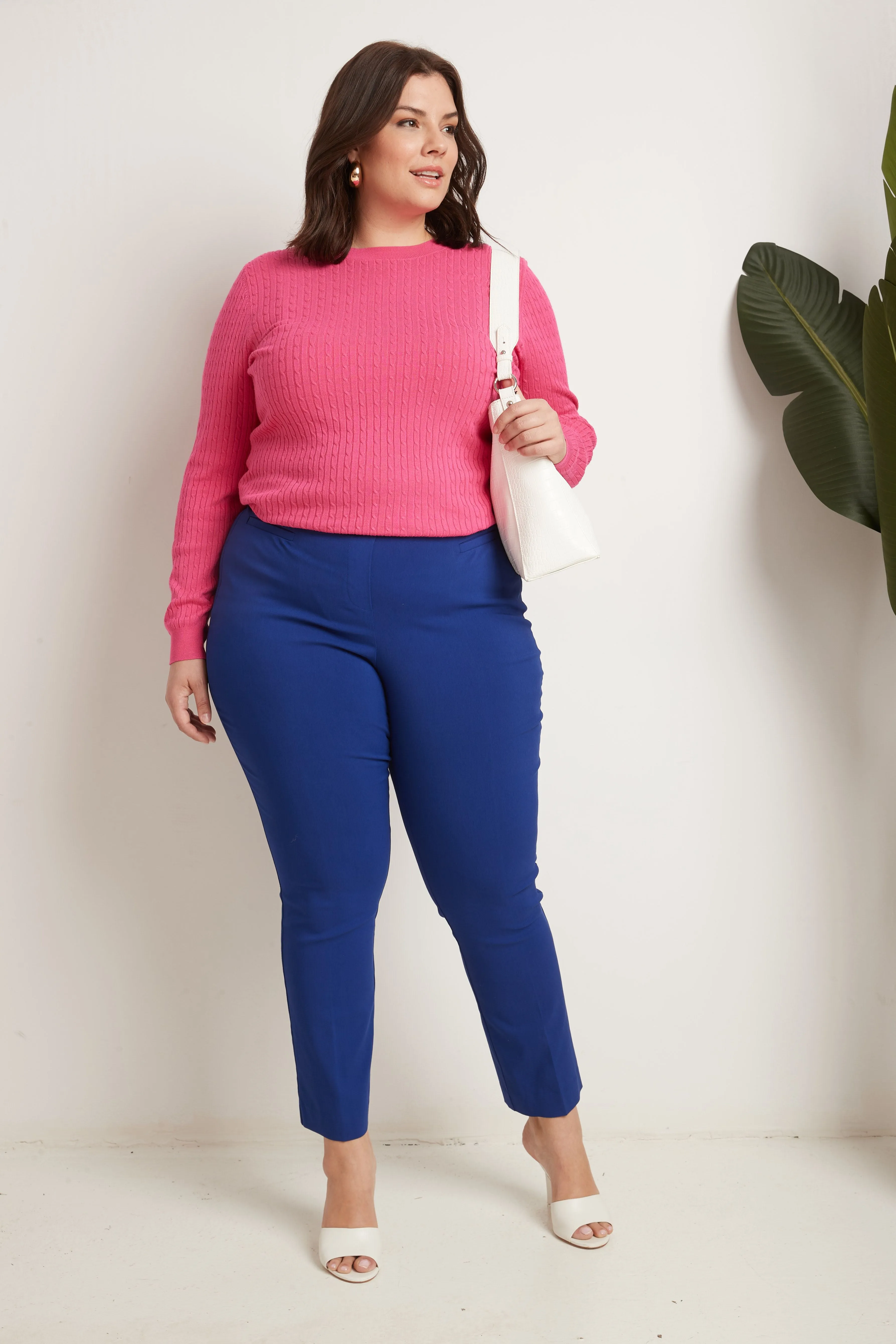 Curvy Pull-on Tummy Control Pants with Real Pockets