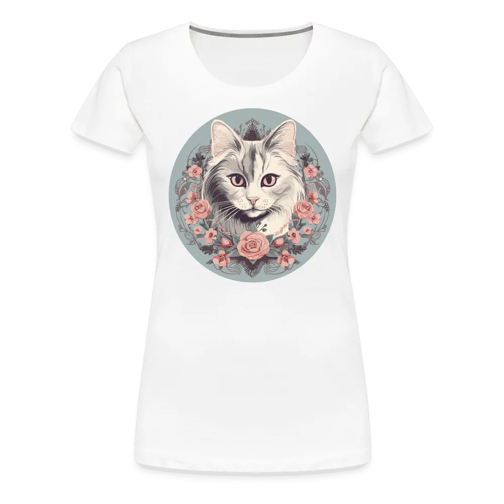 Damen T-Shirt mit Katzenmotiv "Romantic Cat"