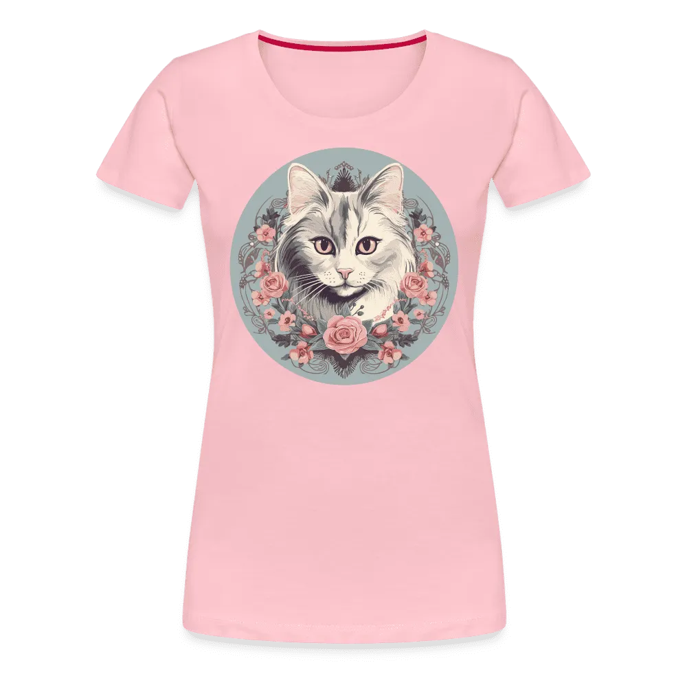 Damen T-Shirt mit Katzenmotiv "Romantic Cat"