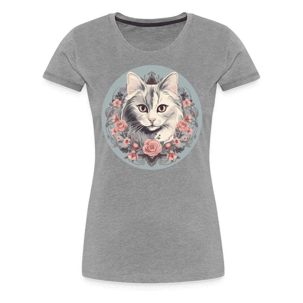 Damen T-Shirt mit Katzenmotiv "Romantic Cat"