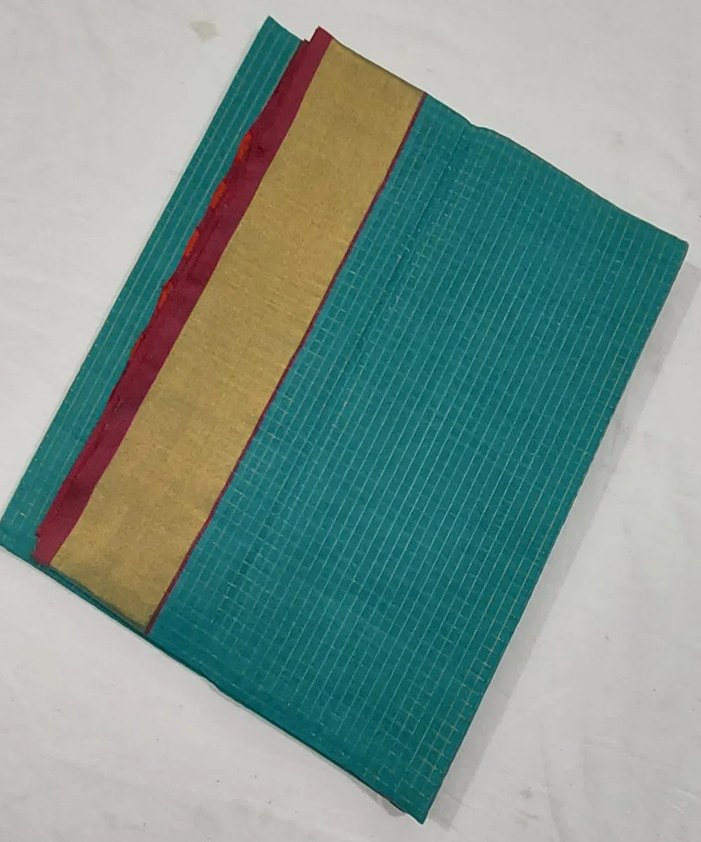 Dark green venkatagiri handloom cotton saree