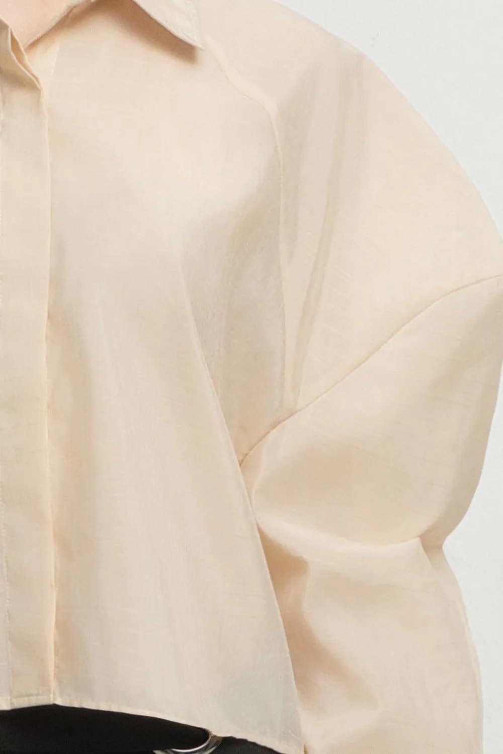 Deborah Straight Leg Of Mutton Sleeved Organza Shirt