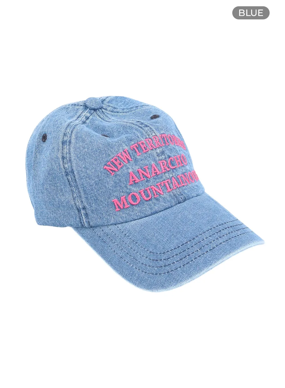 Denim Lettering Embroidered Cap OA405