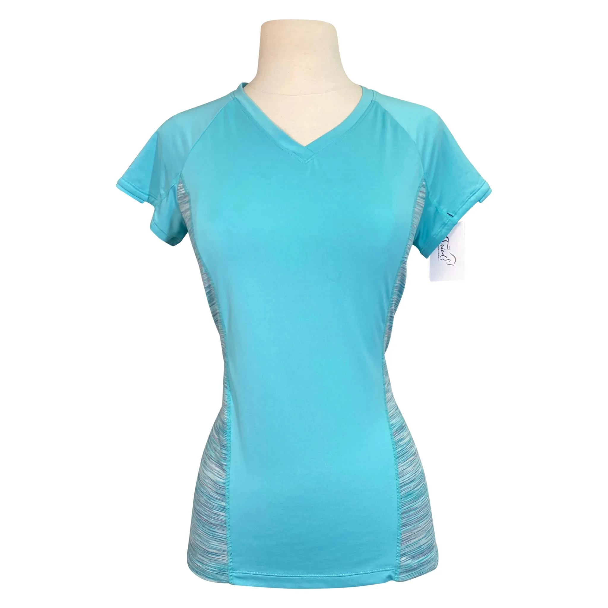 Dover 'Riding Sport' Tech Tee in Blue/Stripes - Women's Small