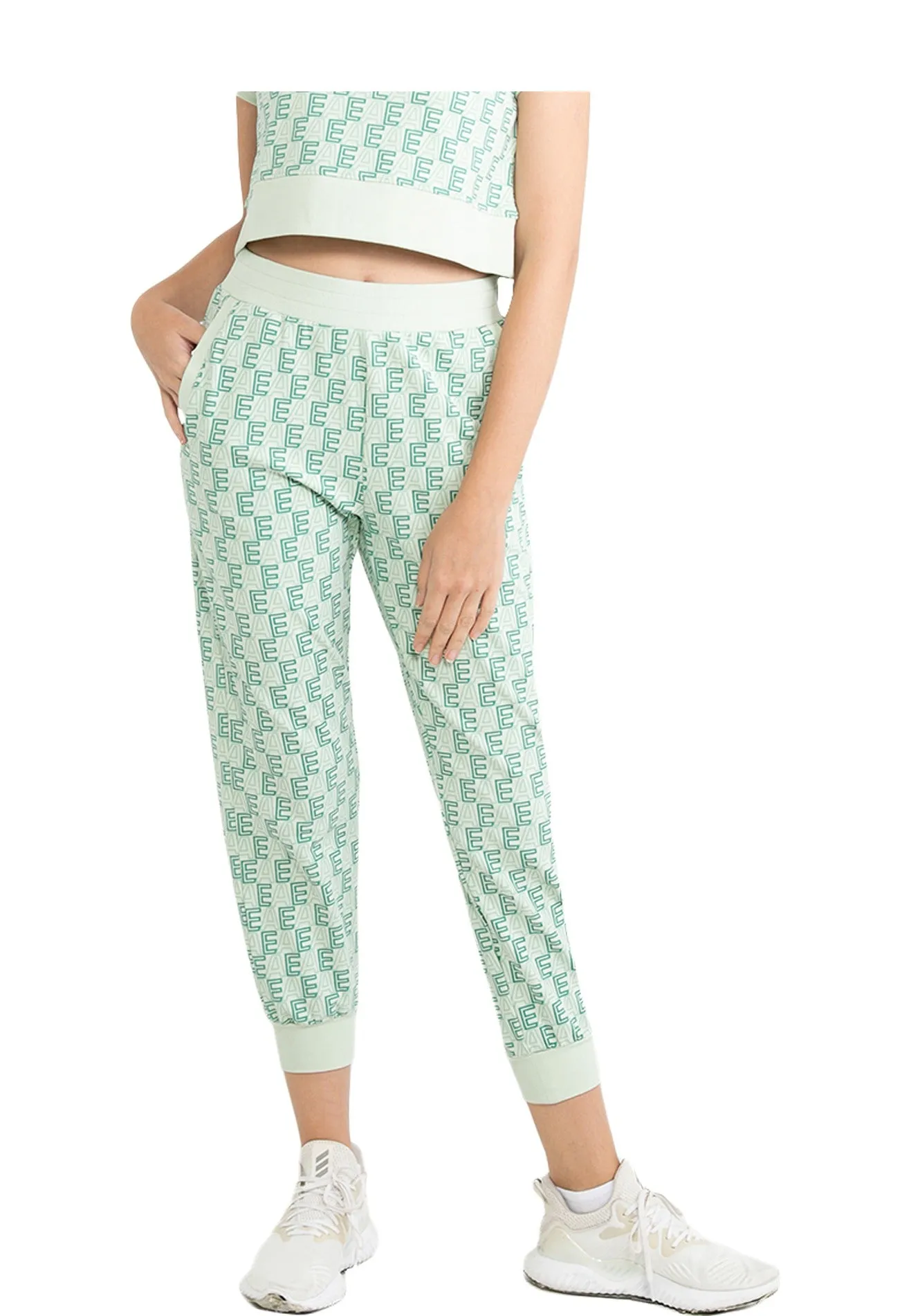 ELLE Active All-Over Logo Monogram Jogger Pants