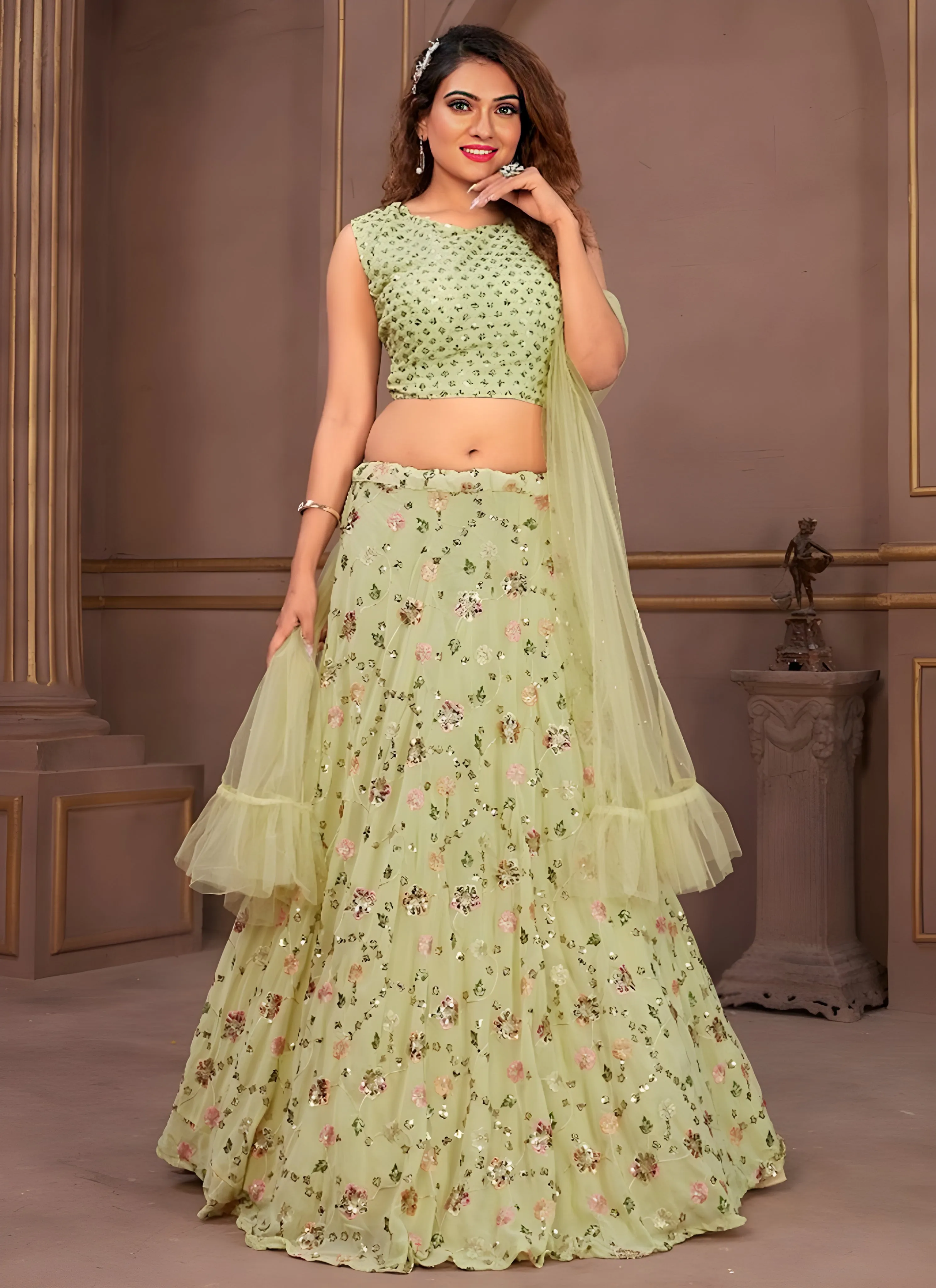 Embroidered Fancy Partwear Lehenga Choli