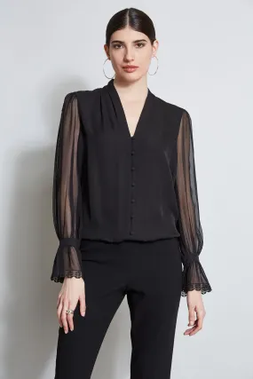 Embroidered Sleeve Blouson Shirt