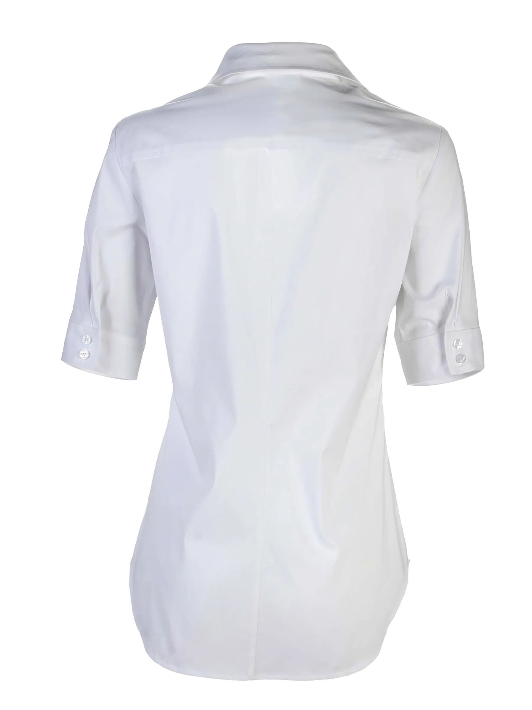 Endora Short Sleeve 1/2 Zip Shirt White