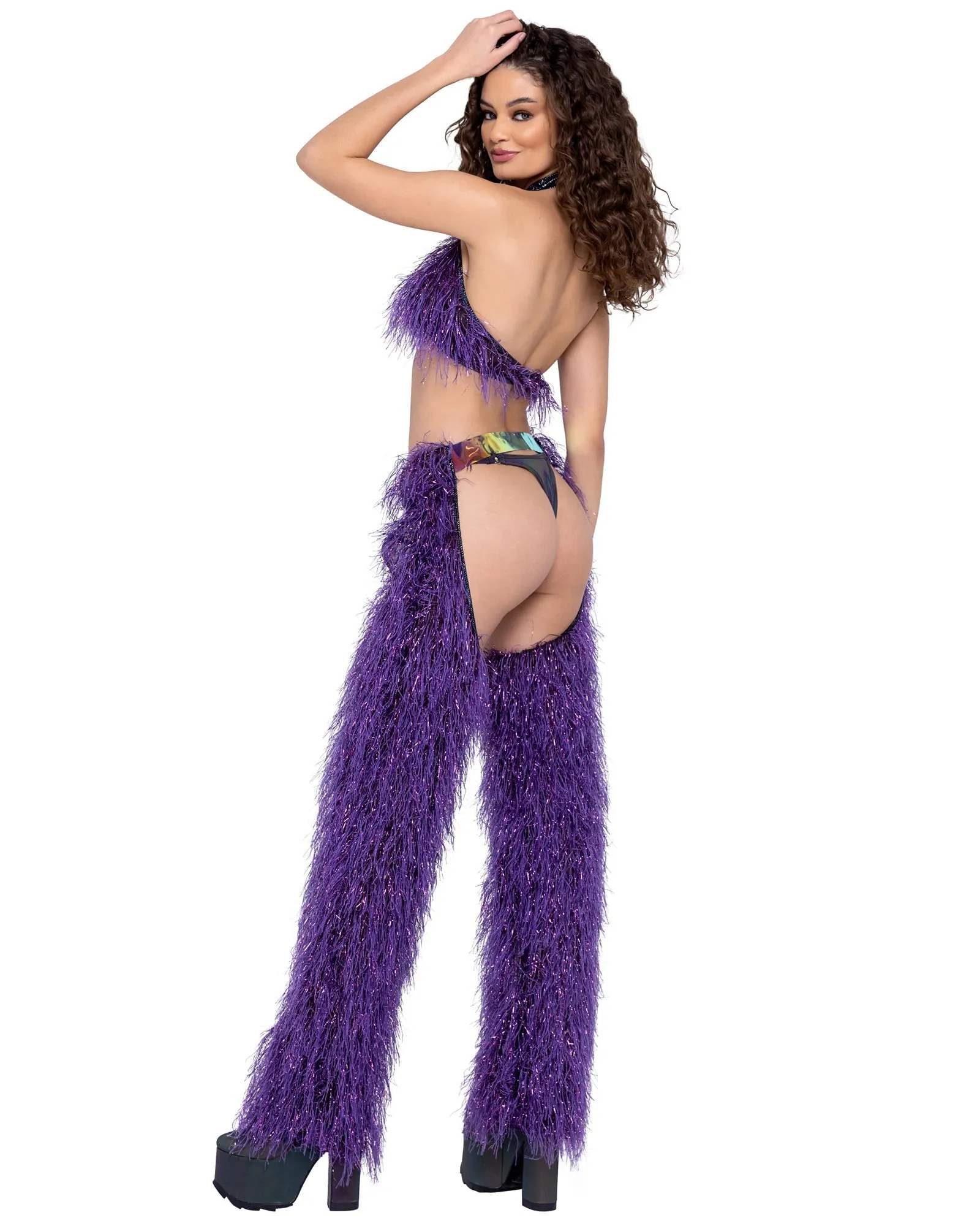 Faux-Fur Chaps with Belt