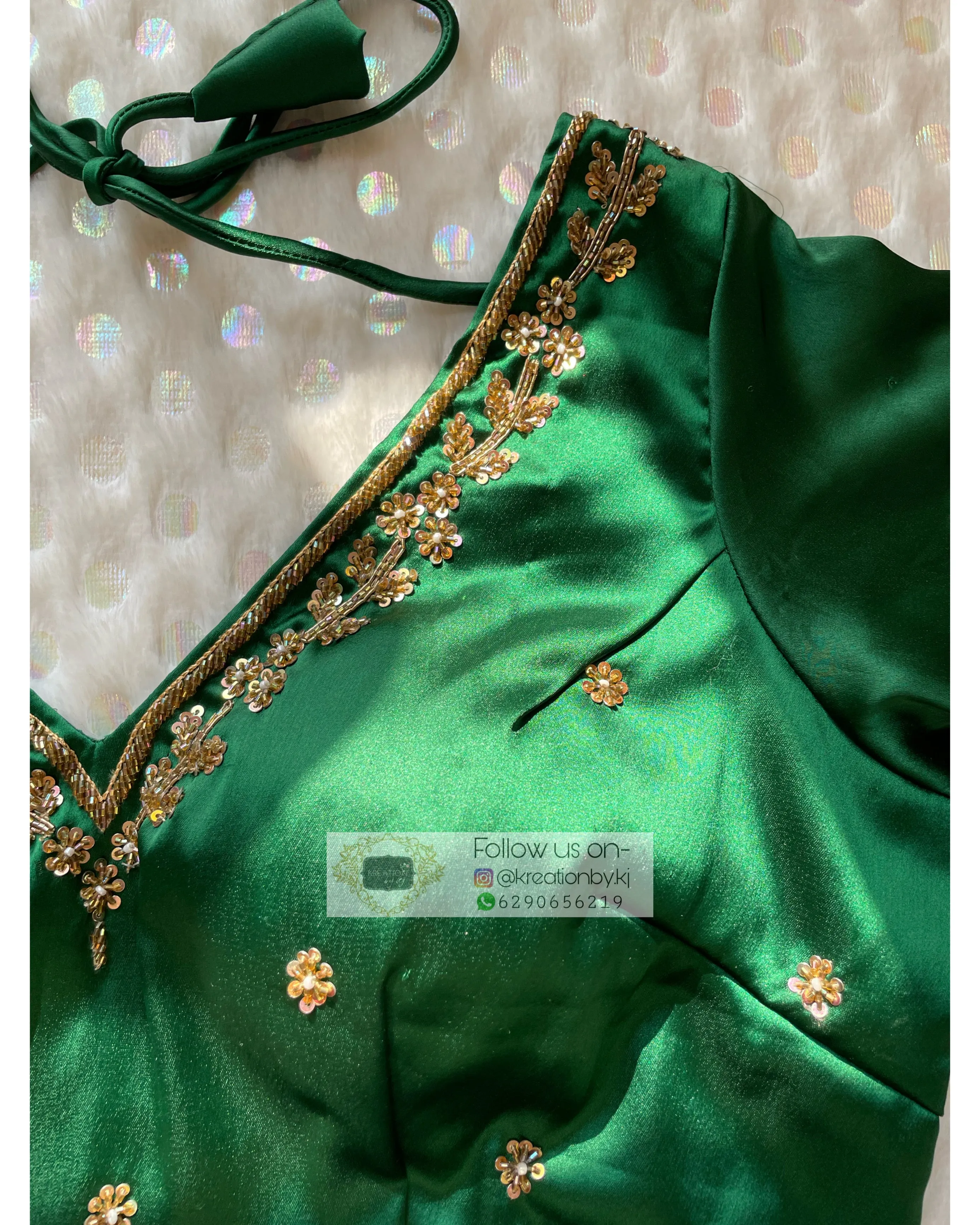 Forest Green Taj Mahal Blouse Piece