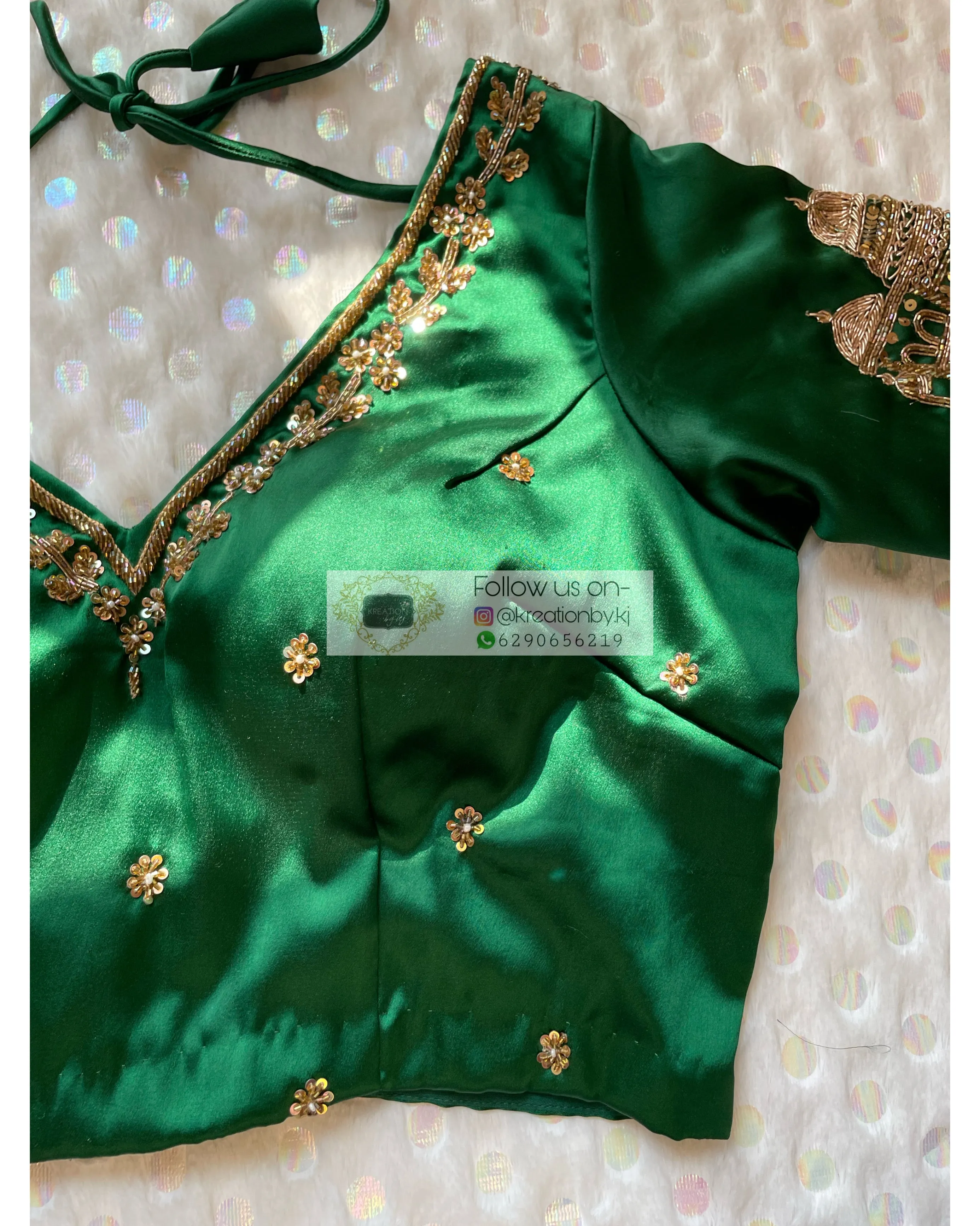 Forest Green Taj Mahal Blouse Piece