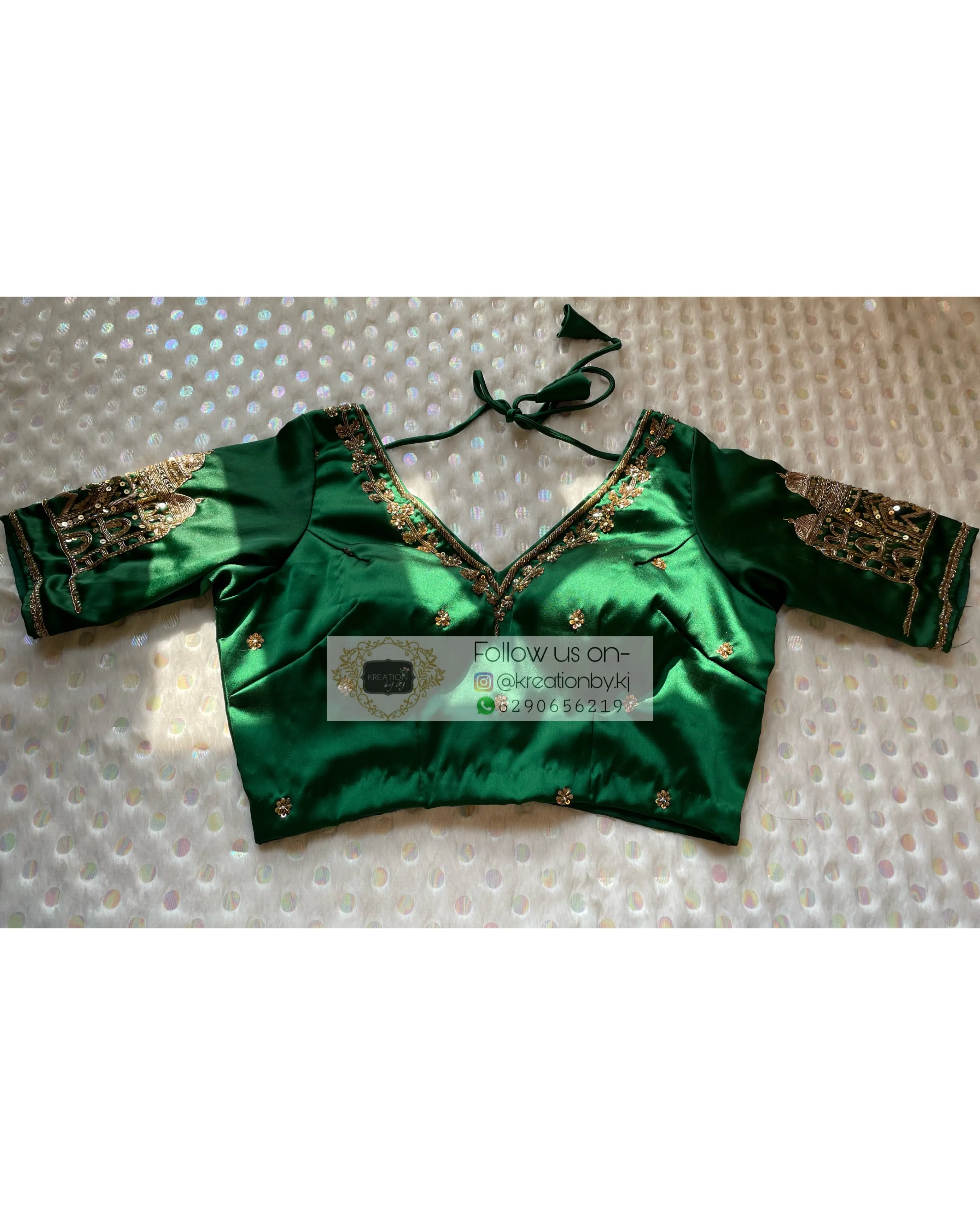 Forest Green Taj Mahal Blouse Piece