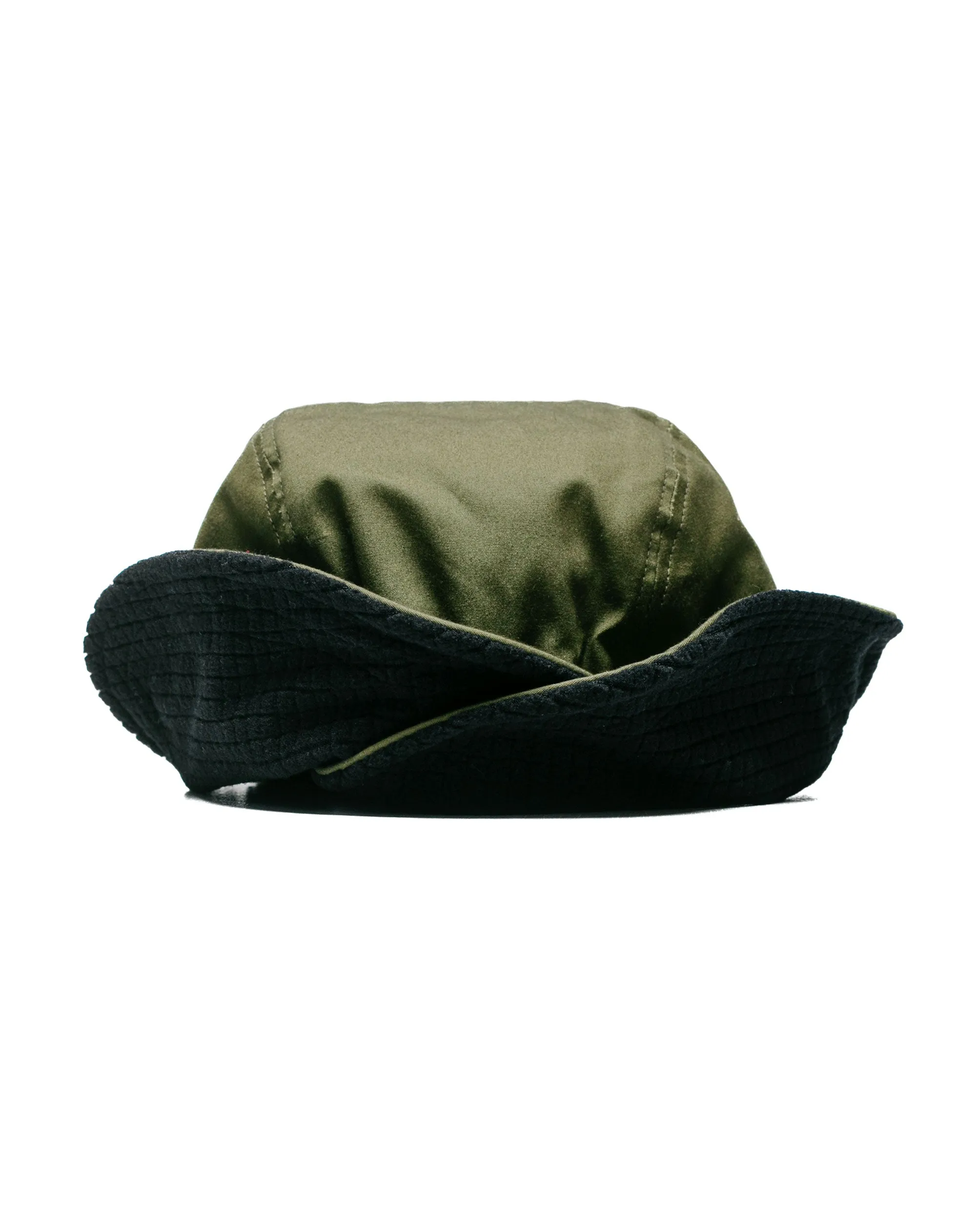 Found Feather Lily Pad Hat VENTILE Cotton Polar Fleece Green/Black