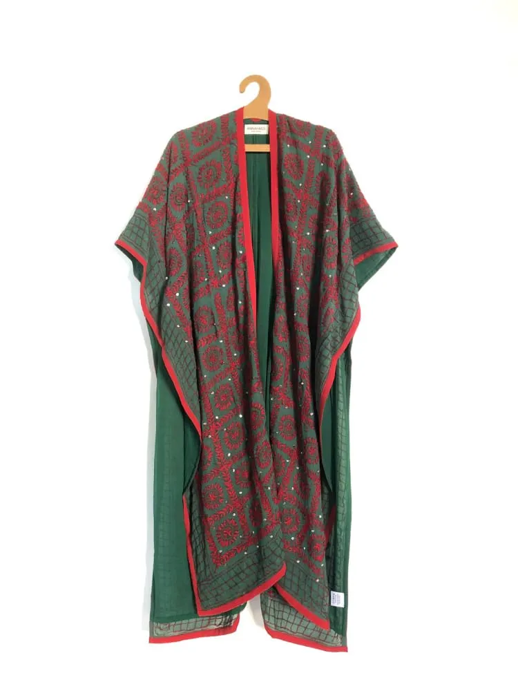 Free Size  Embroidery Long Kaftan