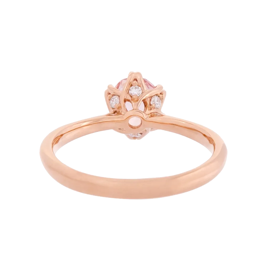 GIA Certified No Heat Padparadscha Sapphire Rose Gold Ring