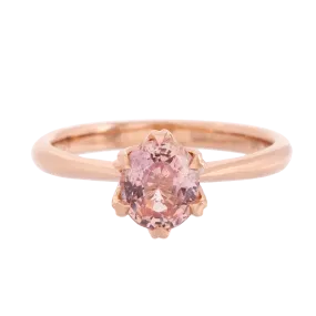 GIA Certified No Heat Padparadscha Sapphire Rose Gold Ring