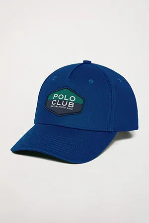 Gorra beisbolera azul royal con logo