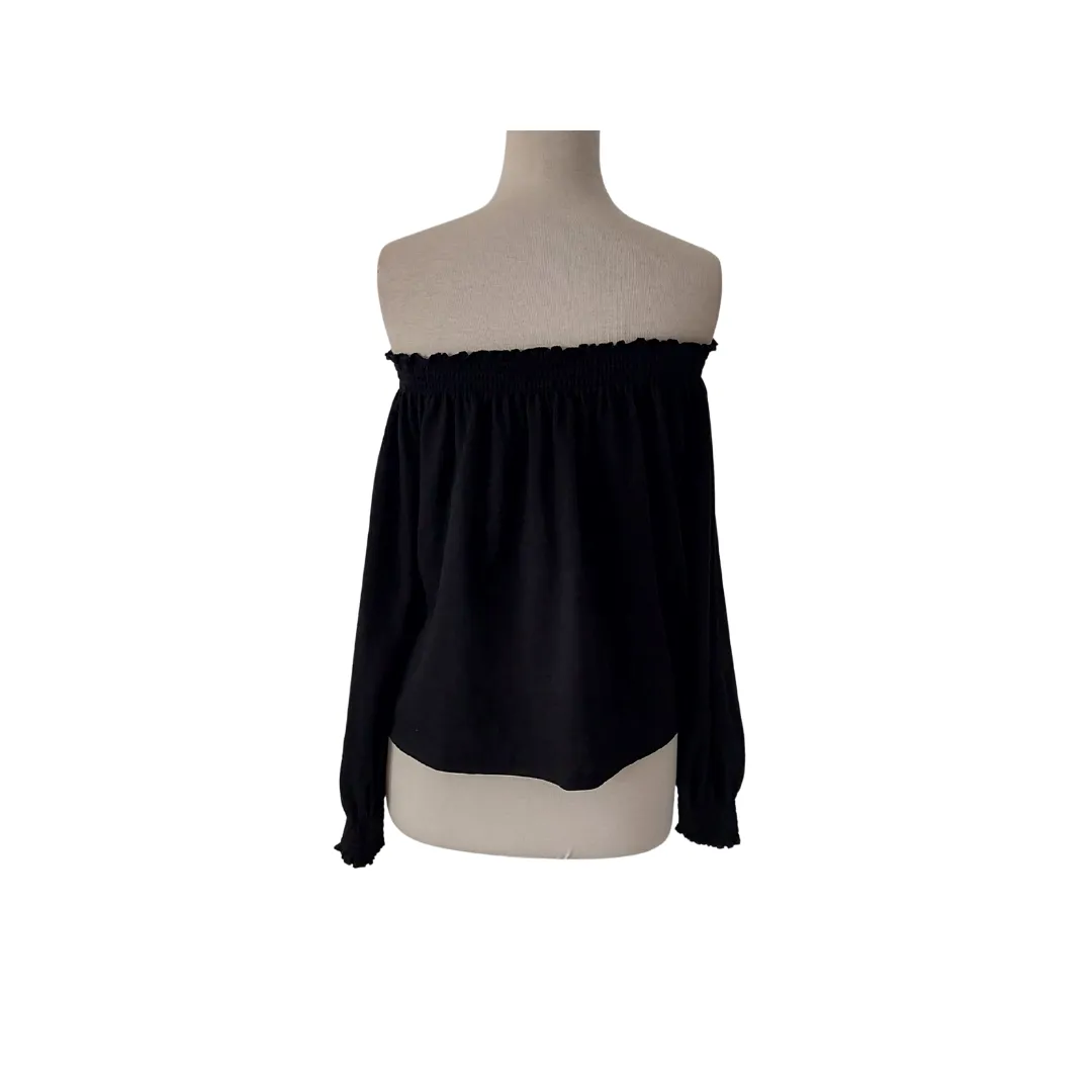 H&M Black Off Shoulder Blouse | Gently Used |