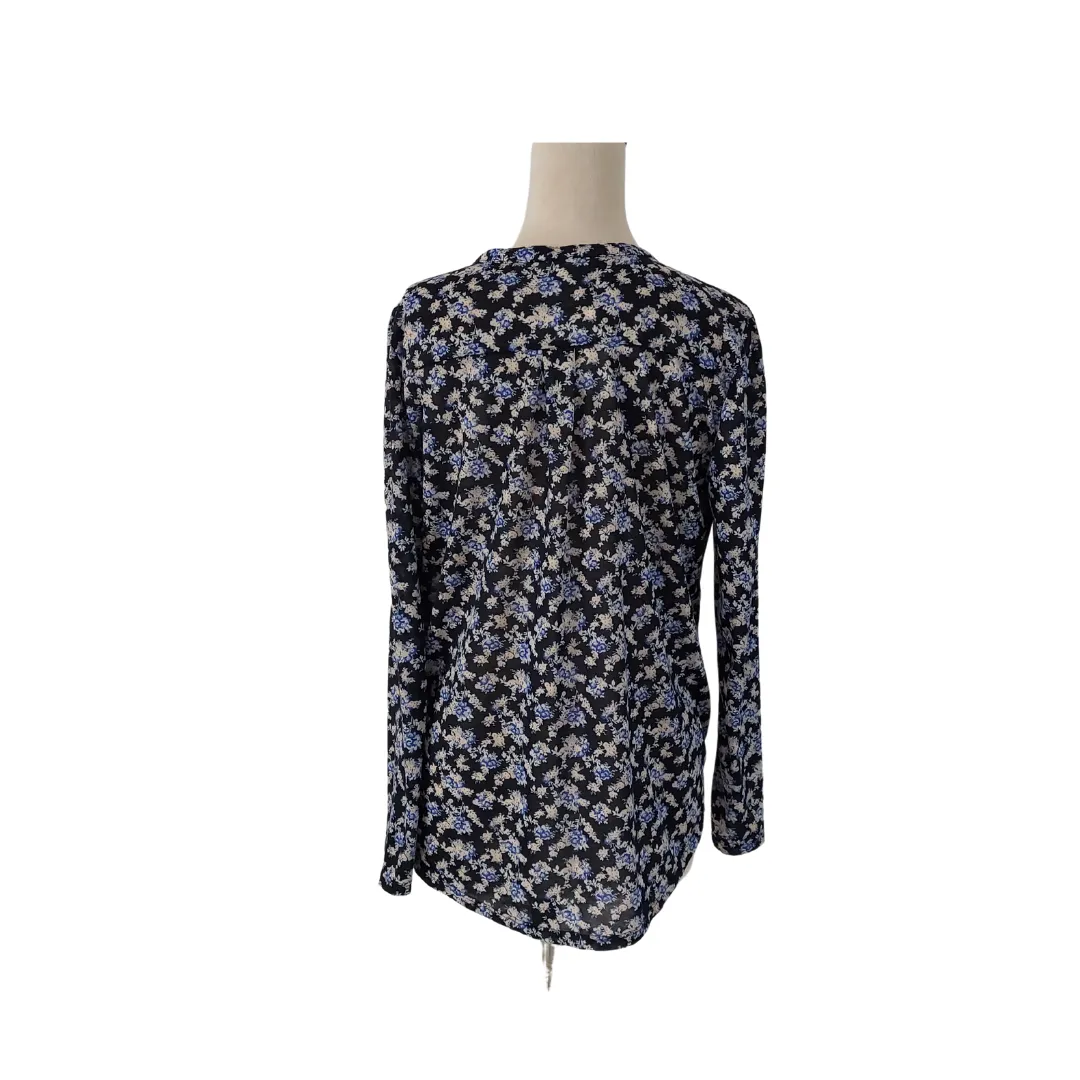 H&M Navy Floral Printed Blouse | Brand New |