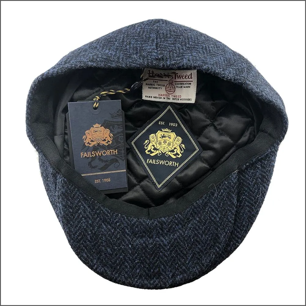 Harris Tweed Stornoway Dark Blue Tweed Cap 