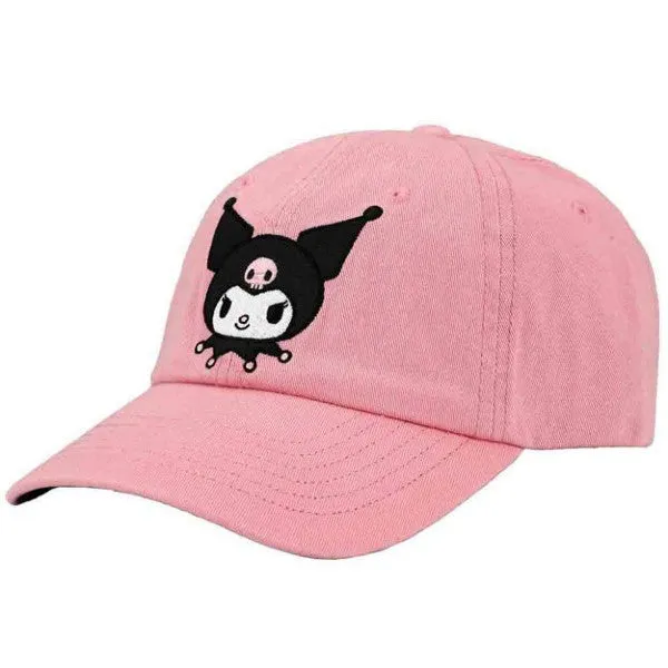 Hat - Kuromi Embroidered -Pink