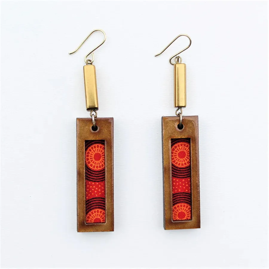 INKATURAH Bar Print African Print Earrings