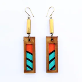 INKATURAH Bar Print African Print Earrings