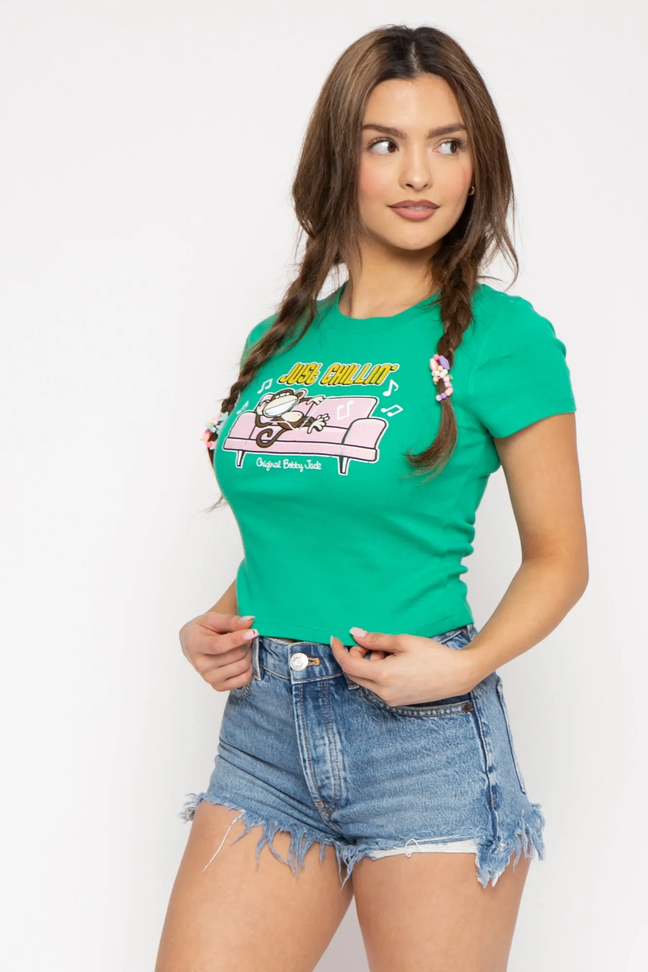 Just Chillin - Bobby Jack Crop Top - Green