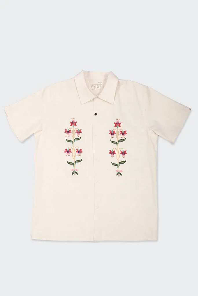 KARDO CHINTAN EMBROIDERY SHIRT, NATURAL